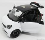 Miniatura Norev Smart Fortwo 2015 Escala 1/18 Preto/Branco Miniatura Norev Smart Fortwo 2015 Escala 1/18 Preto/Branco