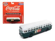 Miniatura Ônibus Americano Antigo Gmc Chicago Coca Cola 1/87 cor:verde