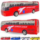 Miniatura Ônibus De Metal Pneus De Borracha - Vermelho