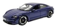 Miniatura Porsche Taycan Turbo S Azul Metal Burago 1:24 Miniatura Porsche Taycan Turbo S Azul Metal Burago 1:24