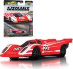 Miniatura Porsche Vermelho 917KH 23 Carrinho de Corrida Hot Wheels Circuit Legends