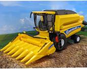 Miniatura Trator Agrícola New Holland TC5.90 c/ Colheitadeira Plataforma de Milho - Farm Land - Burago