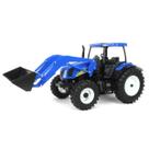 Miniatura Trator Agricola Pá Carregadeira New Holland 1/16