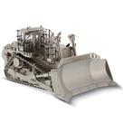 Miniatura Trator de Esteira CAT D11T Prata Fosca- Escala 1:50