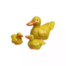 Miniatura Trio Familia Pato Amarelo Enfeite Decoracao