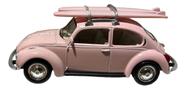Miniatura Volkswagen Fusca Rosa Com Prancha 1:43 Norev