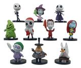 Miniaturas Colecionáveis O Estranho Mundo de Jack PVC 7cm - Kit 10 Peças Jack & Sally