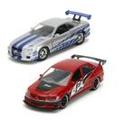 Miniaturas Lancer Evolution e Nissan Skyline 1/32 Velozes e Furiosos Miniaturas Lancer Evolution e Nissan Skyline 1/32 Velozes e Furiosos