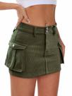 Minissaia cargo Mancreda com botão de cintura baixa Bodycon Corduroy