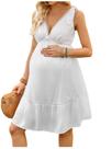 Minivestido de maternidade MakeMechic Boho Floral Bordado Branco