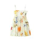 Minivestido Estampado de Verão Sem Mangas e com Costas Nuas - Vestido de Festa para Mulheres