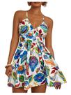 Minivestido feminino Floerns Boho Tropical Print Summer