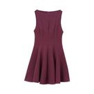 Minivestido feminino queimado, decote barco, sem mangas, vestidos femininos, moda chique