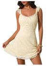 Minivestido Milumia Floral de renda com babados sem mangas, amarelo, feminino