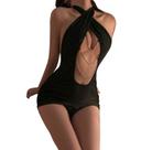 Minivestido SINROYEE Deep V com decote em V, frente única, sem encosto, para mulheres