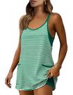 Minivestido Zhiyouni Summer Athletic com decote em V verde para mulheres