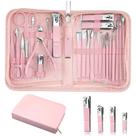 MINKINH Kit de Manicure com 26 Peças em Aço Inoxidável, Cor-de-Rosa