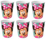 Minnie Copo Festa Aniversario Infantil 320ml Kit 6 Unidades