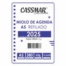Miolo de Agenda Refilado 2025 Azul 190fls Cassmar 01un