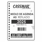 Miolo de Agenda Refilado 2025 Cinza 190fls Cassmar 01un