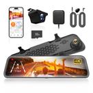 Mirror Dash Cam WOLFBOX G840S 12 4K com cabo traseiro de 10 m