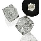 Missanga Quadrada Cristal Conta Entremeio Acrílico 10mm 100g