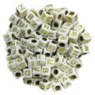 Missangas de letras quadradas 6mm coloridas crie suas bijuterias em geral 300 peças