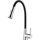 Misturador Cozinha Monocomando de Mesa 2257 B27 Bica Flexível - Black Cromado Lorenzetti