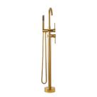 Misturador Monocomando De Piso Para Banheira Uraim Pingoo.Casa - Dourado Escovado Misturador Monocomando De Piso Para Banheira Uraim Pingoo.Casa - Dourado Escovado