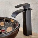 Misturador Monocomando Torneira Cascata Banheiro Lavabo Kronos Preta Bica Alta - Máxima Metais