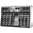 Mixer de Áudio ALPOWL 8 Canais com DSP, USB, Bluetooth e +48V