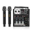 Mixer de áudio MICNAUX de 4 canais com microfones sem fio duplos
