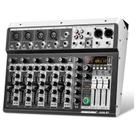Mixer de Áudio Profissional de 6 Canais com DSP - Interface de Áudio 16-bit, Reverb, +48V Phantom e Bluetooth