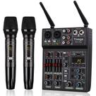 Mixer de Áudio Tiimge MX-R42 - 4 Canais com Microfone Sem Fio Duplo Mixer de Áudio Tiimge MX-R42 - 4 Canais com Microfone Sem Fio Duplo
