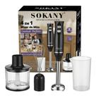 Mixer De Mão Sokany 4 em 1 500W 127V Haste Inox Fouet Processador Copo Medidor Preto Cozinha Preparo Mixer De Mão Sokany 4 em 1 500W 127V Haste Inox Fouet Processador Copo Medidor Preto Cozinha Preparo