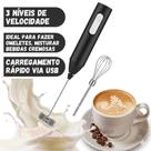 Mixer Misturador De Bebidas Batedor De Ovos Fuê Aço Inoxidável Portátil Recarregável USB Com Cabo Incluído Espuma De Leite USB