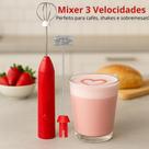 Mixer Portátil 3 Velocidades Cozinha Casa Eletrodomésticos Misturador USB Haste Espumadora