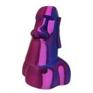 Moai Estátua Escultura 20 Cm Ilha Da Páscoa Decoração 3D Bicolor Azul e Lilás Enfeite