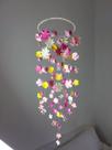 Móbile berço bebê infantil quarto Flores coloridas 46x15