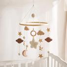 Móbile de Berço Infantil Boho - Estrelas, Nuvens e Lua