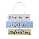 Móbile De Parede Frases Quando Nasce Um Bebê...azul 19x26