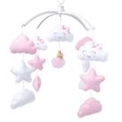Móbile Musical Bebe Nuvem Chuva Amor Berço Benção Rosa Bebê