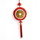 Móbile Talismã da Prosperidade Moeda Feng Shui Amuleto 50 cm