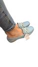 Mocassim Andacco Azul Bebê em Couro Mocassim Andacco Azul Bebê em Couro