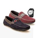 Mocassim casual masculino sapatilha confortavel sapato leve KIT 2 PARES + RELOGIO