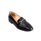 Mocassim Chic Line Luxo Preto Croco