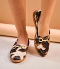 Mocassim Couro Cow Print