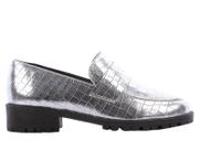 Mocassim Croco Metalizado Prata Aranilita