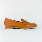 Mocassim feminino caramelo em couro liso 1864