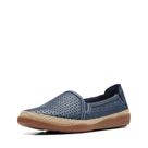 Mocassim Feminino Clarks Elaina Ruby em Couro Marinho Tamanho 8,5 EUA